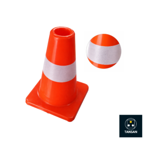 Cône de signalisation 45 cm TC45-4102 TANSAN avec bande réfléchissante