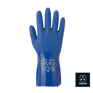 gants anti acide PVC AABG6305B TANSAN étanches bleu