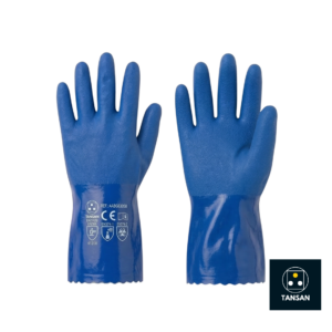 gants anti acide PVC AABG6305B TANSAN étanches bleu