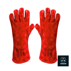 gants de soudage cuir CHALEUR662 TANSAN rouges anti chaleur
